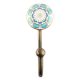 Turquoise Flower Ceramic Wall Hook
